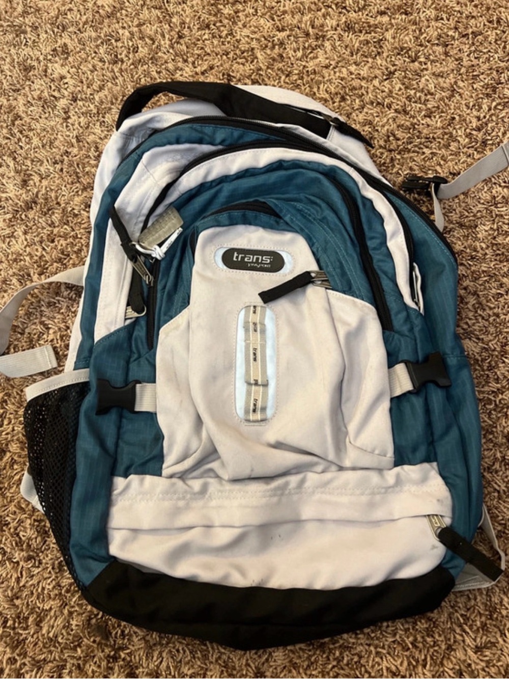 Jansport Teal and Light Gray Trans Men's Backpack